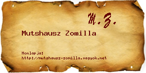 Mutshausz Zomilla névjegykártya